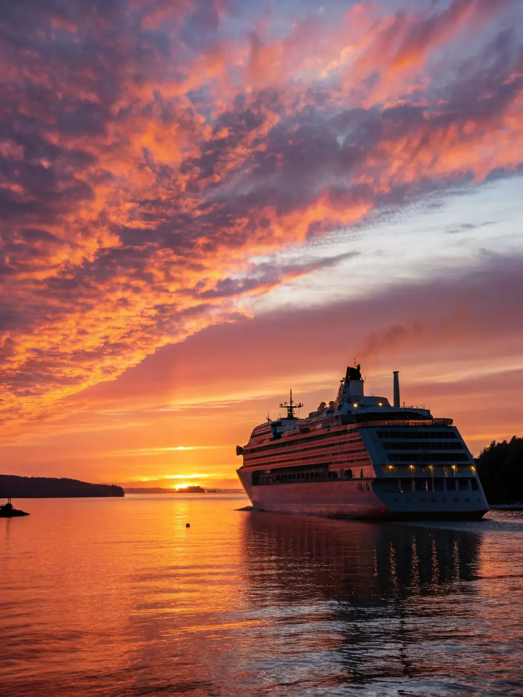 A romantic image of a river cruise ship sailing on the Seine River in Paris, with the Eiffel Tower visible in the background during sunset. This image represents the Seine River cruise option.